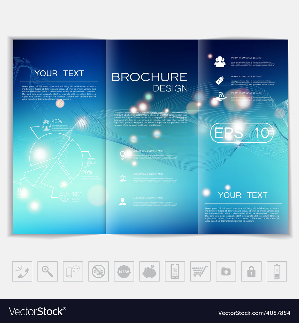 Tri-fold brochure mock up design smooth unfocused