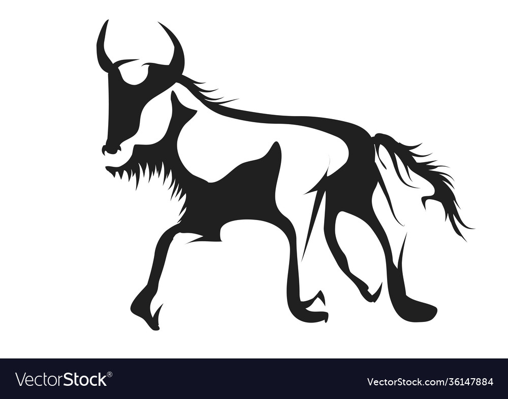 Wildebeest silhouette