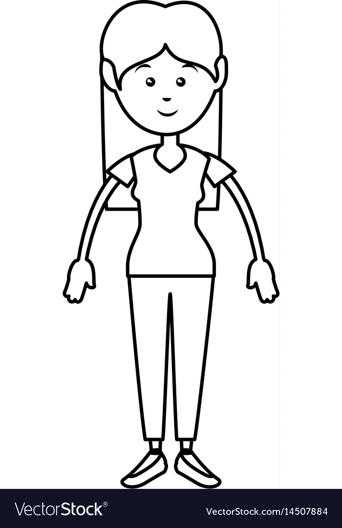 Woman cute cartoon Royalty Free Vector Image - VectorStock