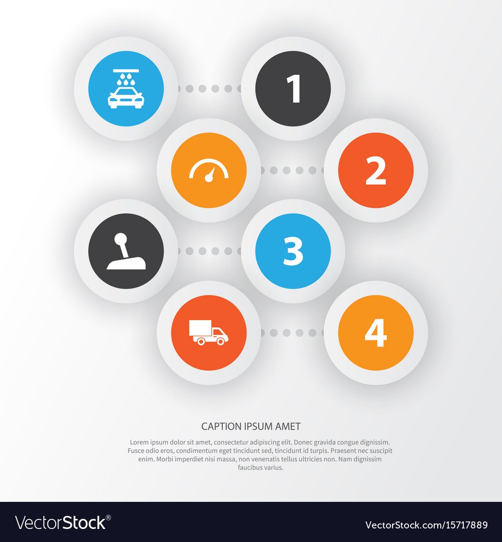 Auto icons set collection of stick chronometer