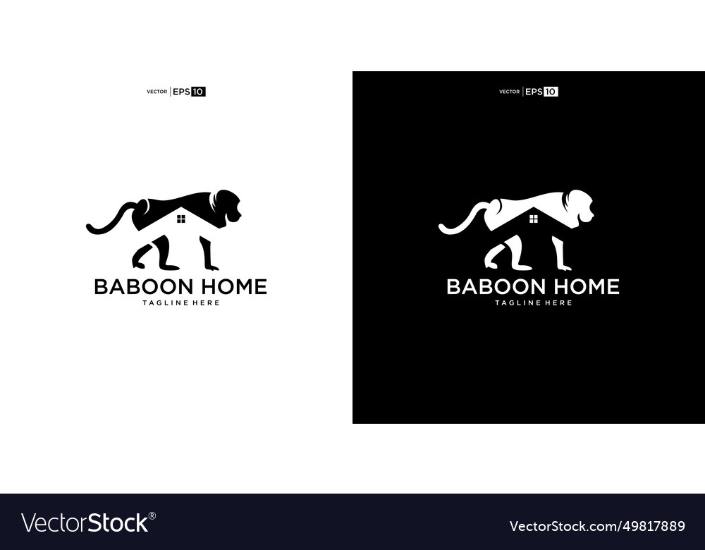 Baboon monkey home logo design