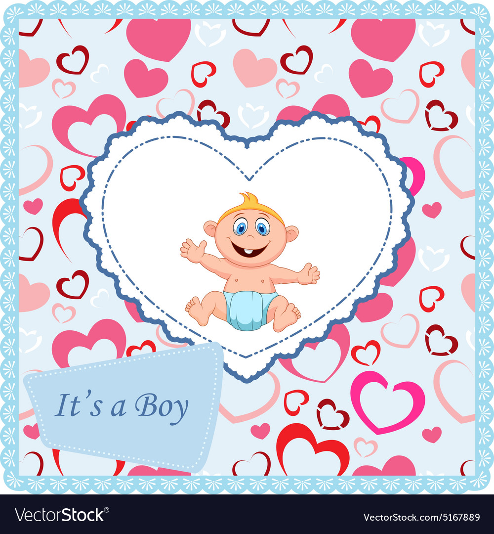 Baby boy announcement card