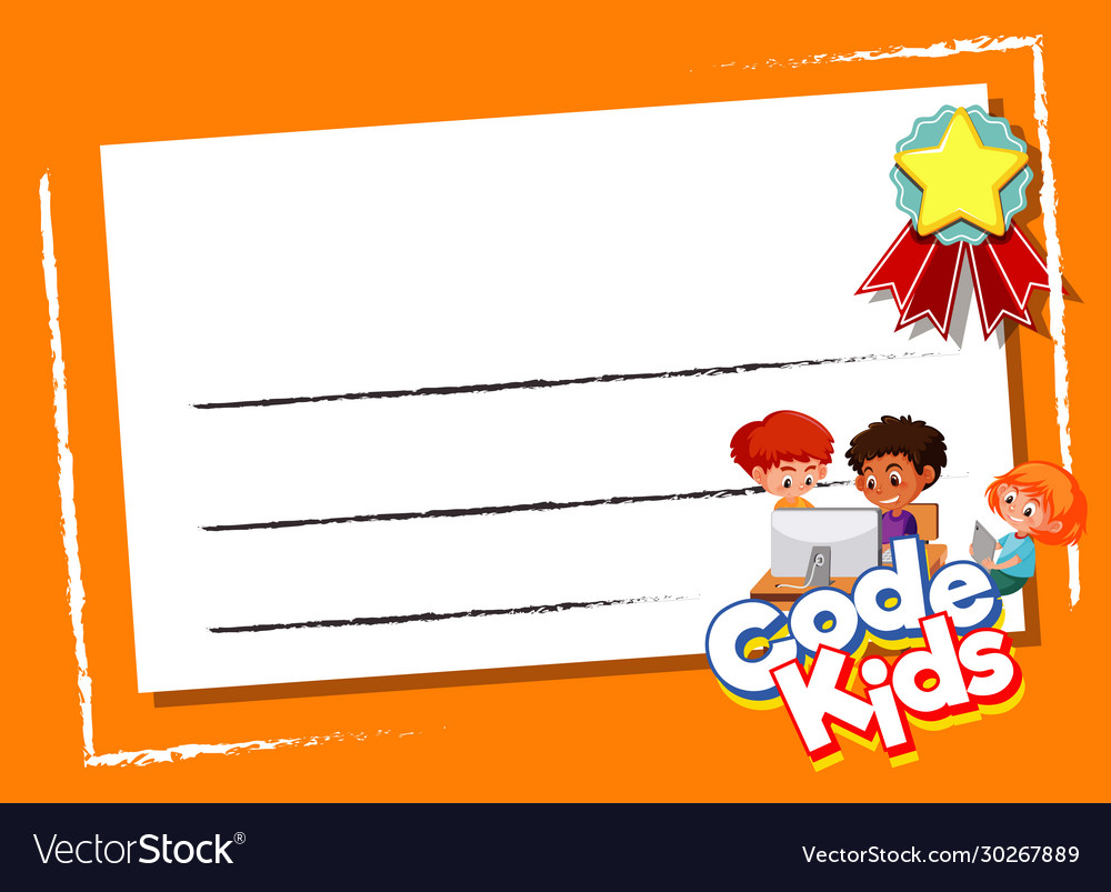 Background design template with kids using Vector Image Background design template with kids using