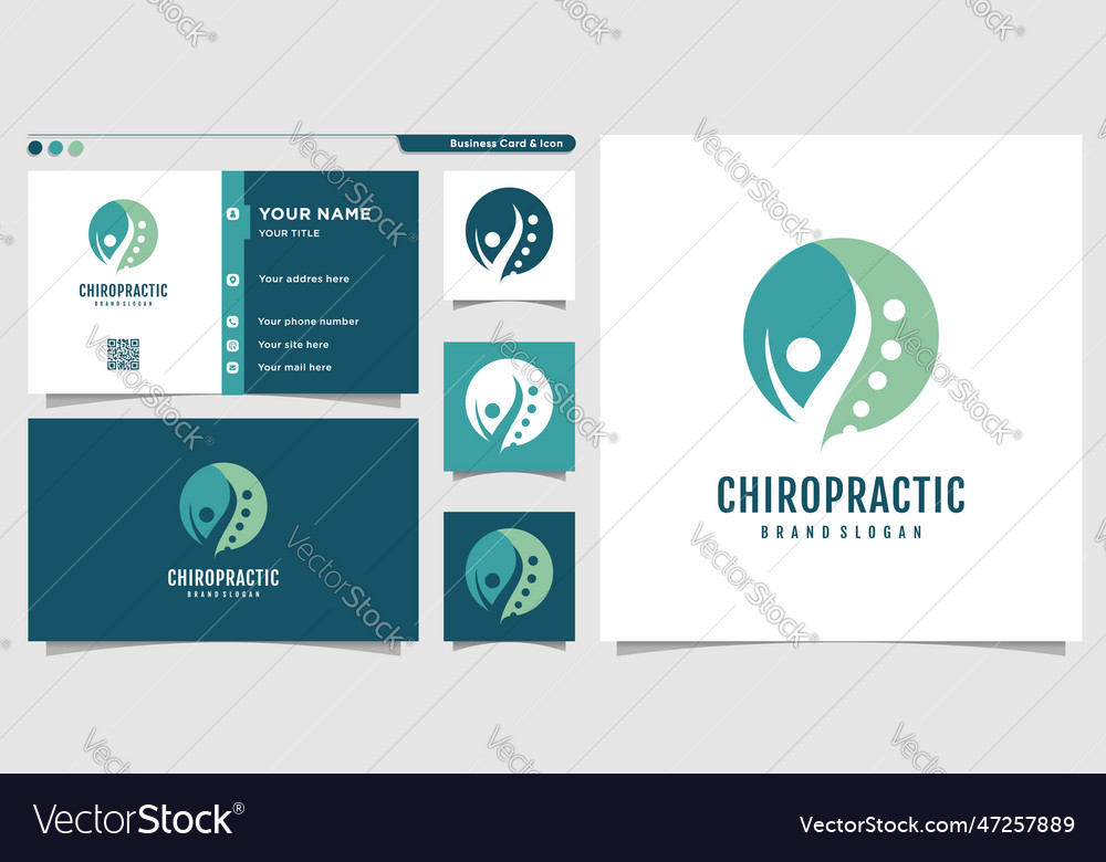 Chiropractic icon logo design with creative Vector Image