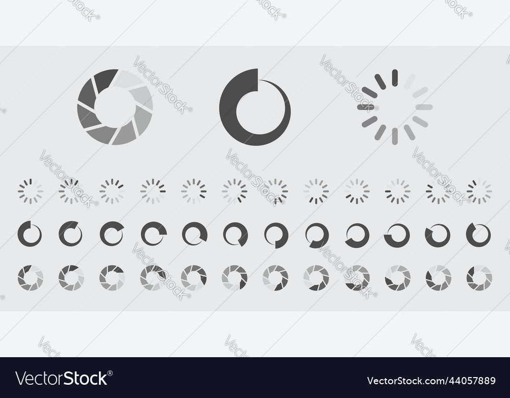 Circular loading buffering icons Vector Image Circular loading buffering icons
