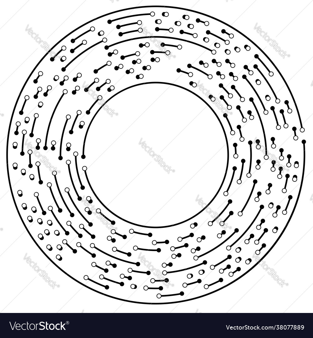 Circular radial lines with nodes points vector image Circular radial lines with nodes points