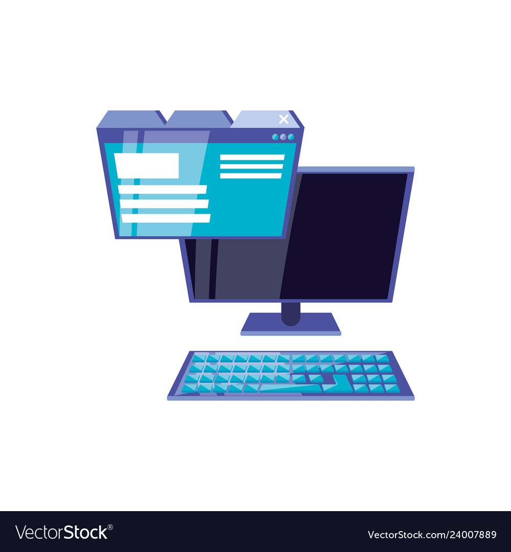 Desktop computer with web page