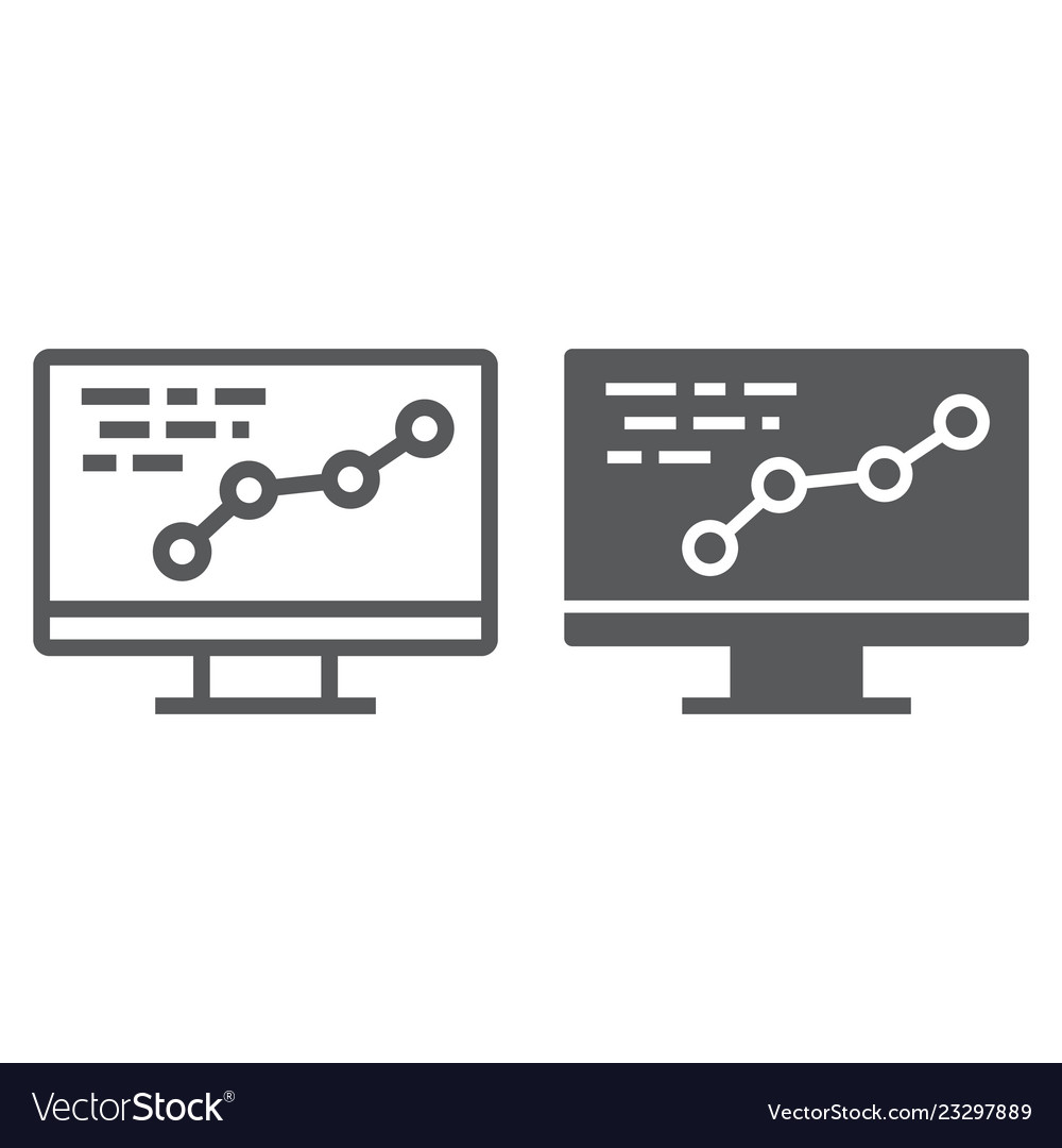 Development line and glyph icon optimization vector image Development line and glyph icon optimization