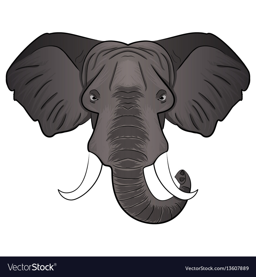 Elephant cartoon head Royalty Free Vector Image