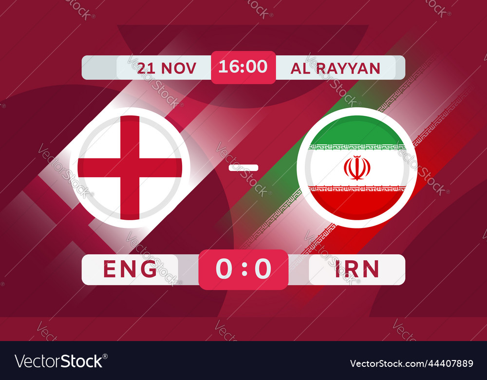 England vs iran match design element Royalty Free Vector