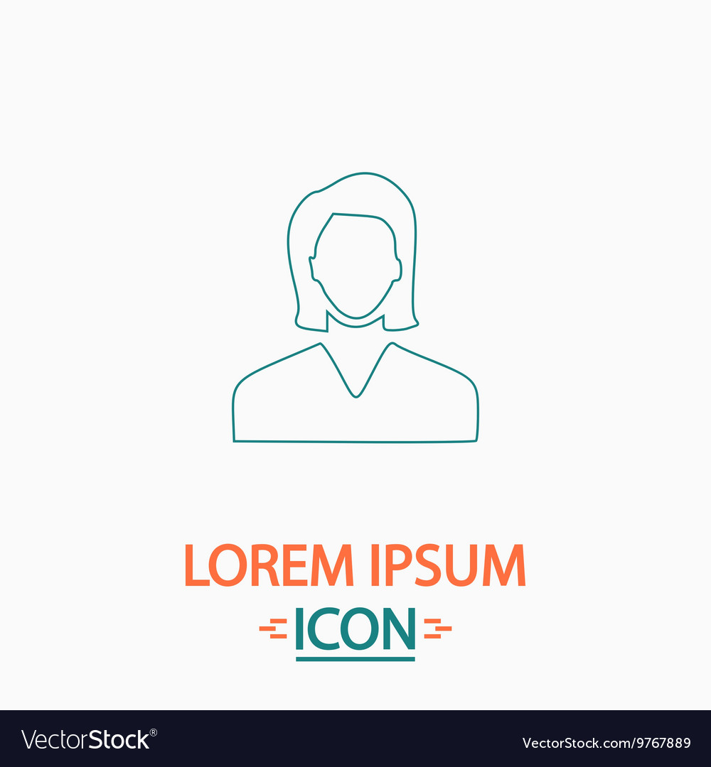 Female user computer symbol Royalty Free Vector Image