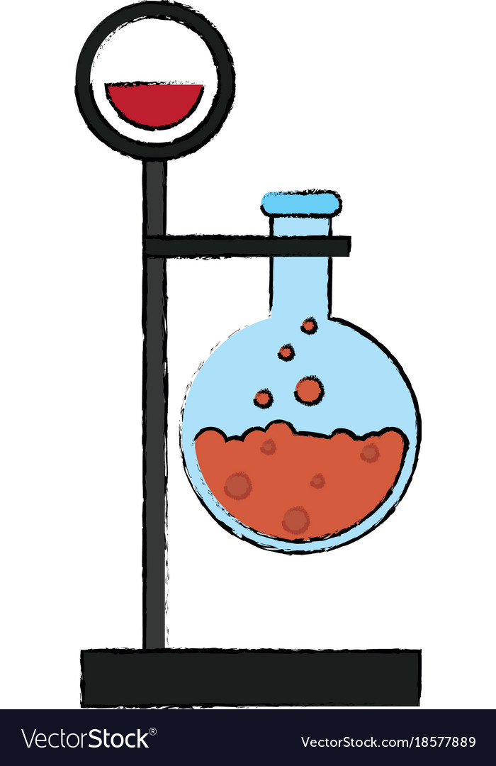 Lab flask on tripod