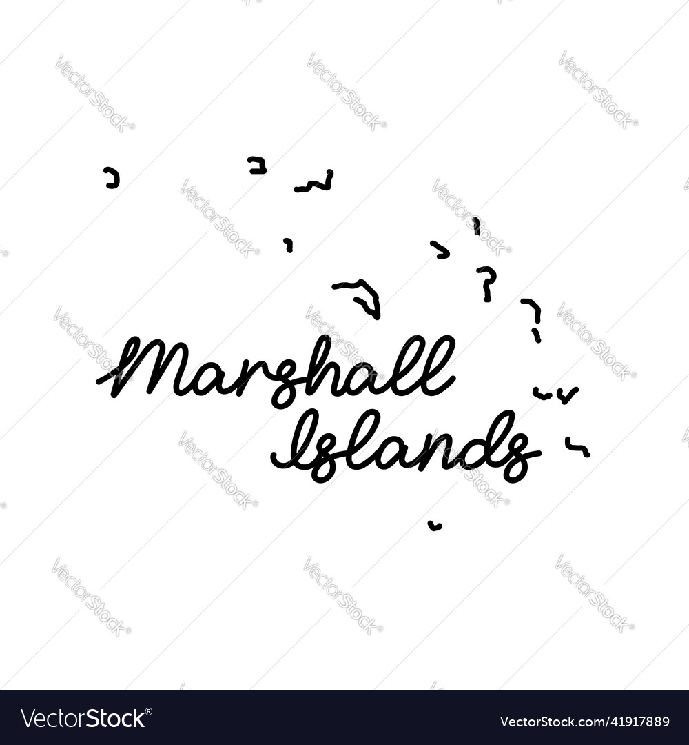 Marshall islands outline map with the handwritten