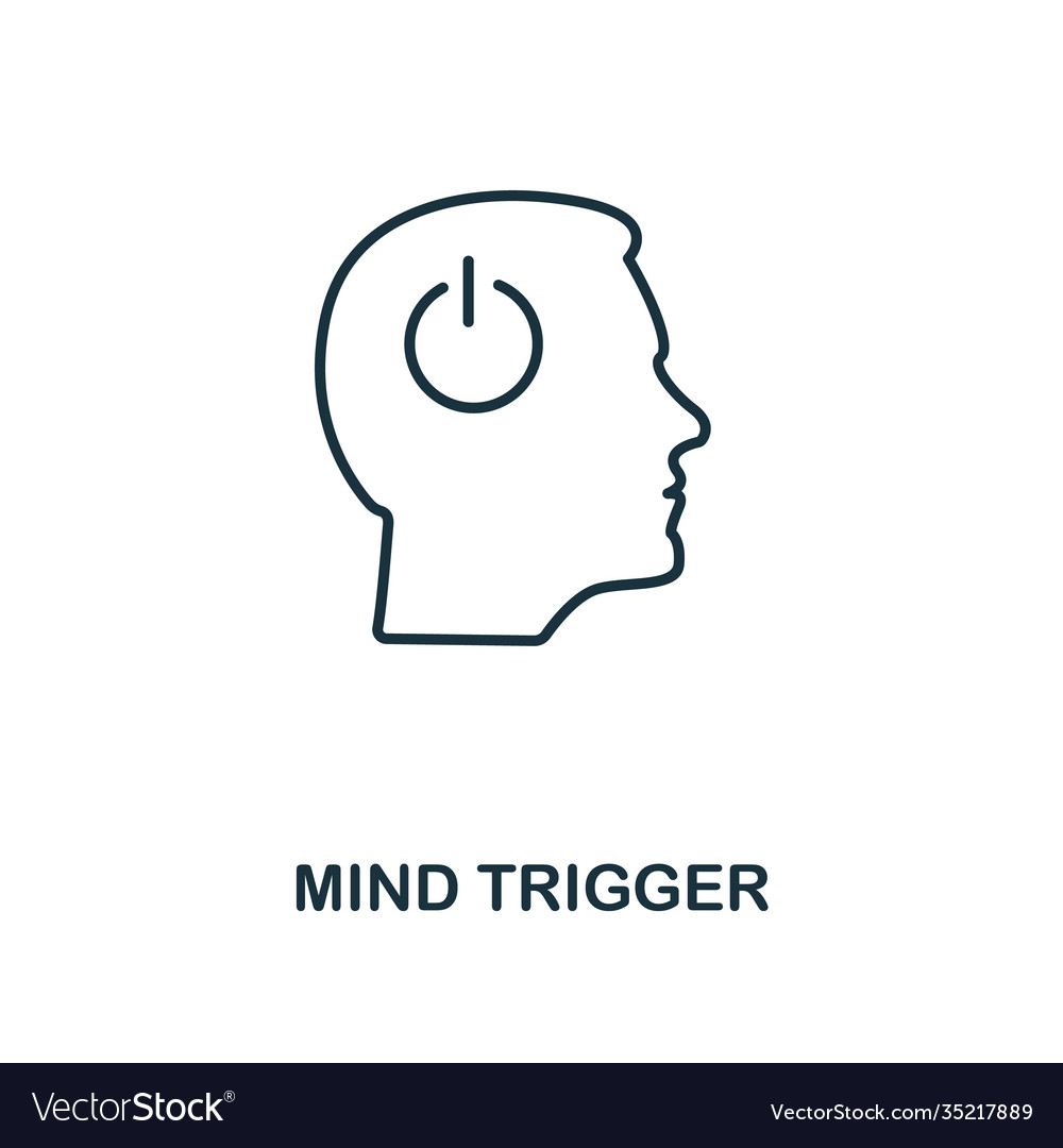 Mind trigger icon line style element from