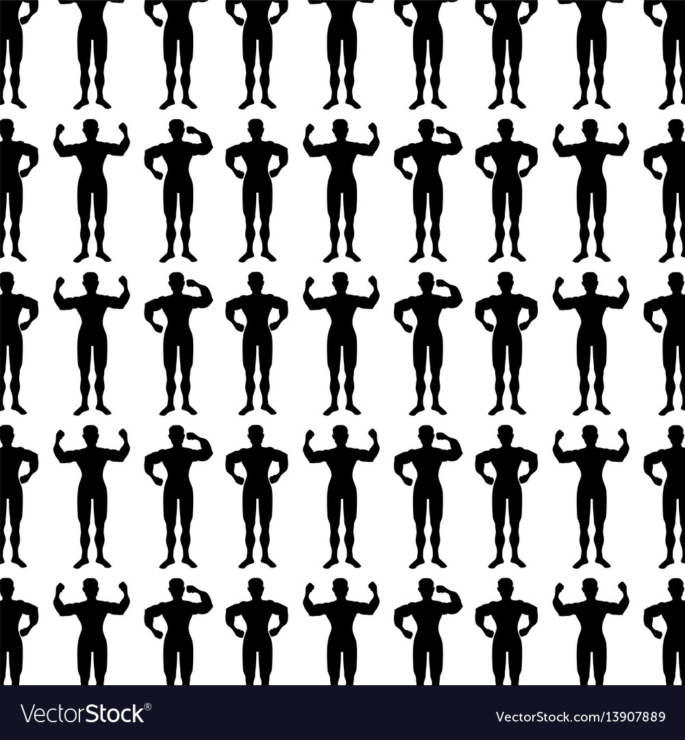 Monochrome background pattern with man bodybuilder