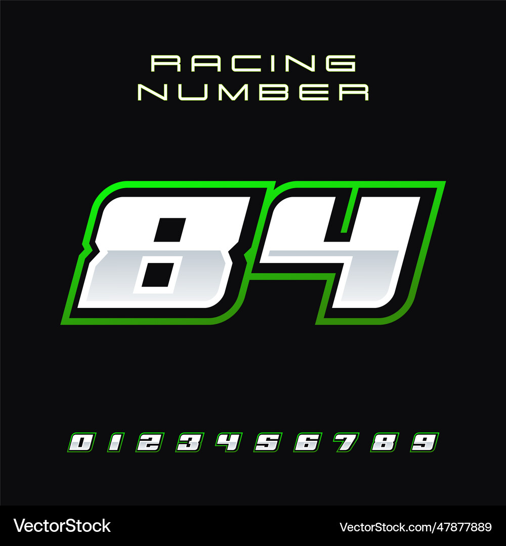 Racing number design template 84 Royalty Free Vector Image