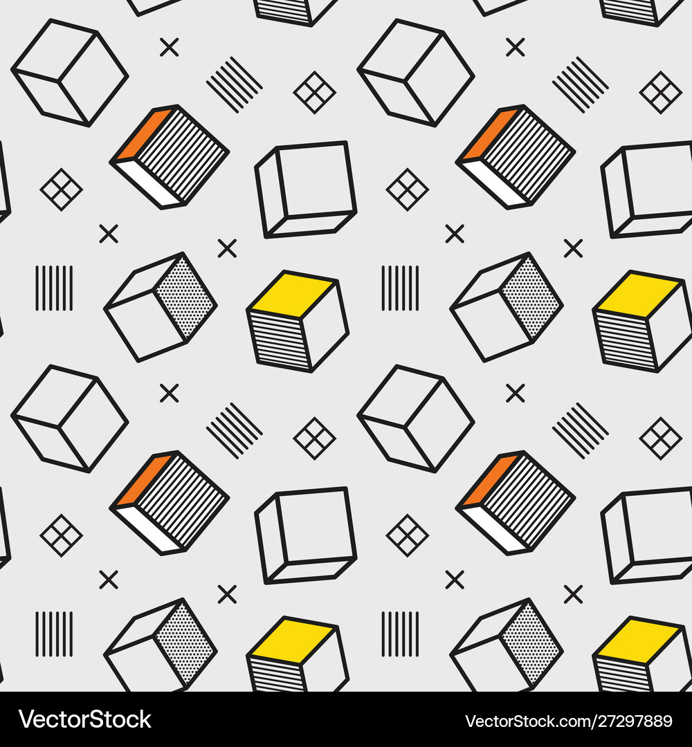 Seamless pattern colorful with 3d graphic Vector Image