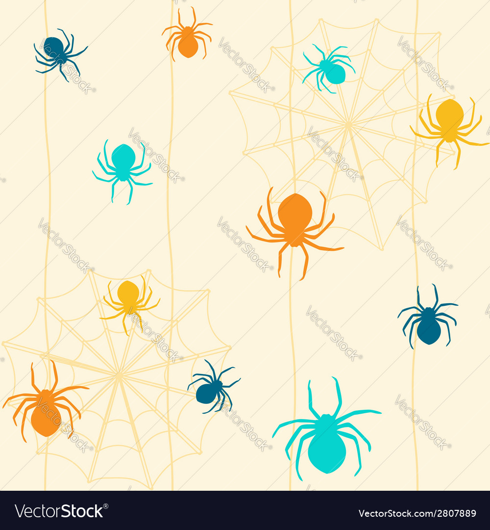 Seamless pattern with spiders