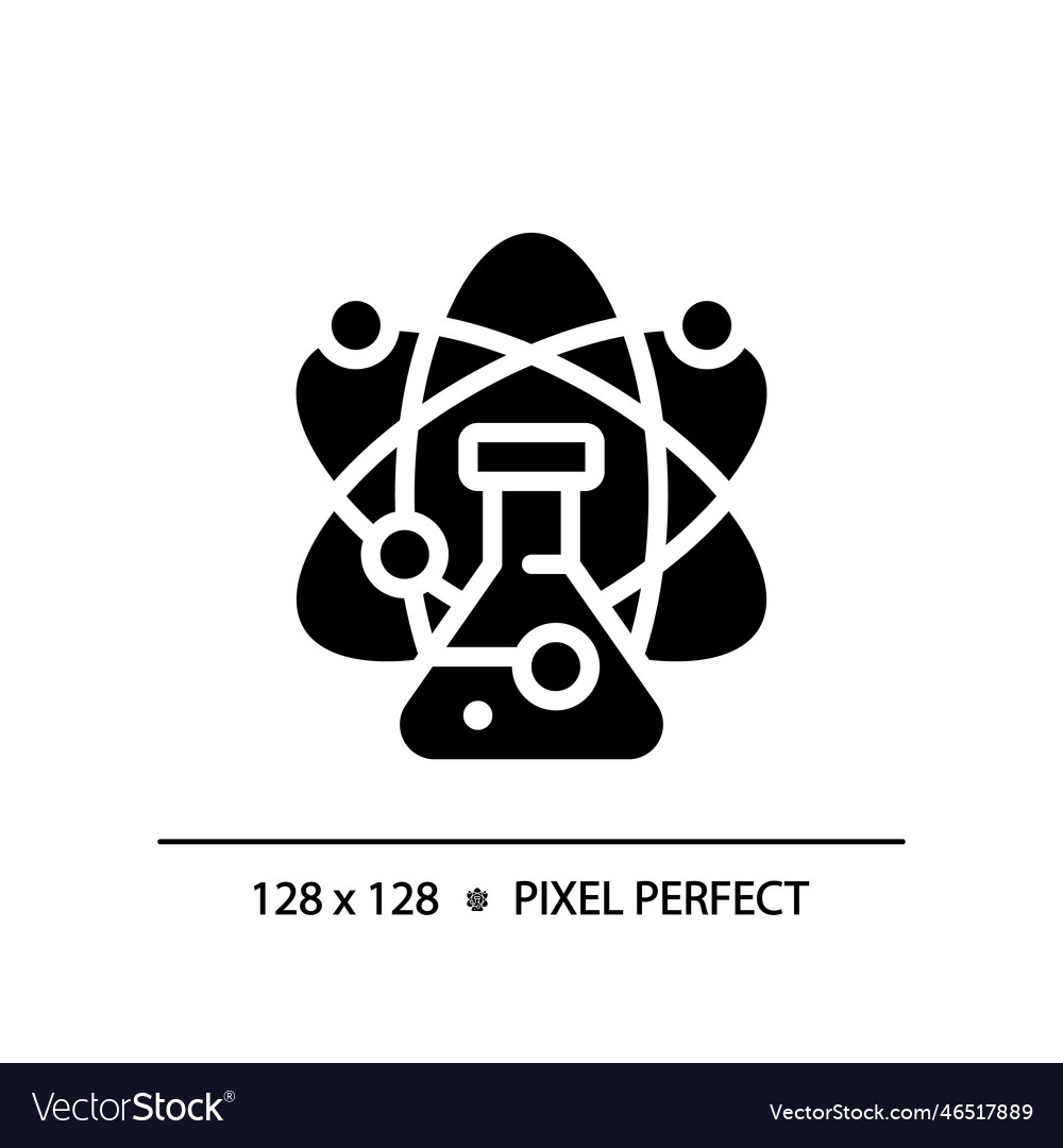 Stem in science pixel perfect black glyph icon Vector Image