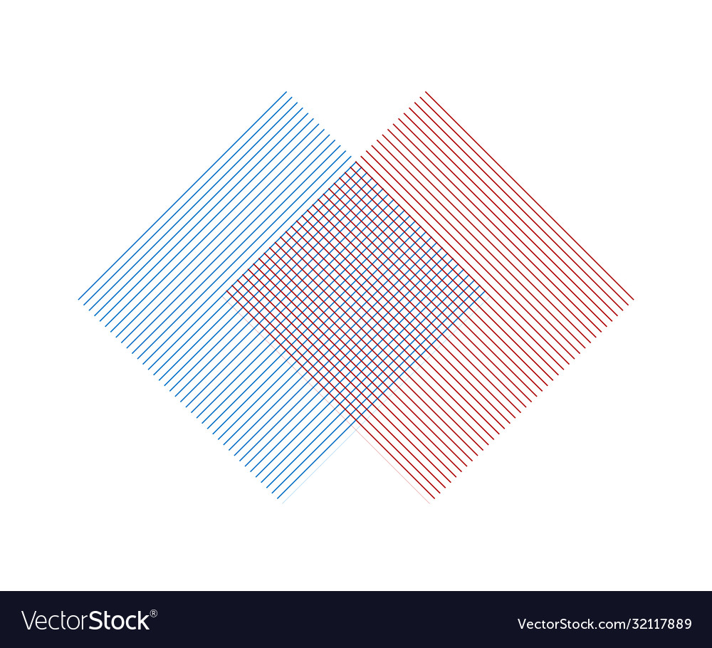 Two squares parallel lines intersect each vector image Two squares parallel lines intersect each