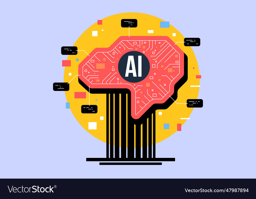 Ai Artificial Intelligence Icon Concept Brain Vector Image Ai Artificial Intelligence Icon Concept Brain Vector Image