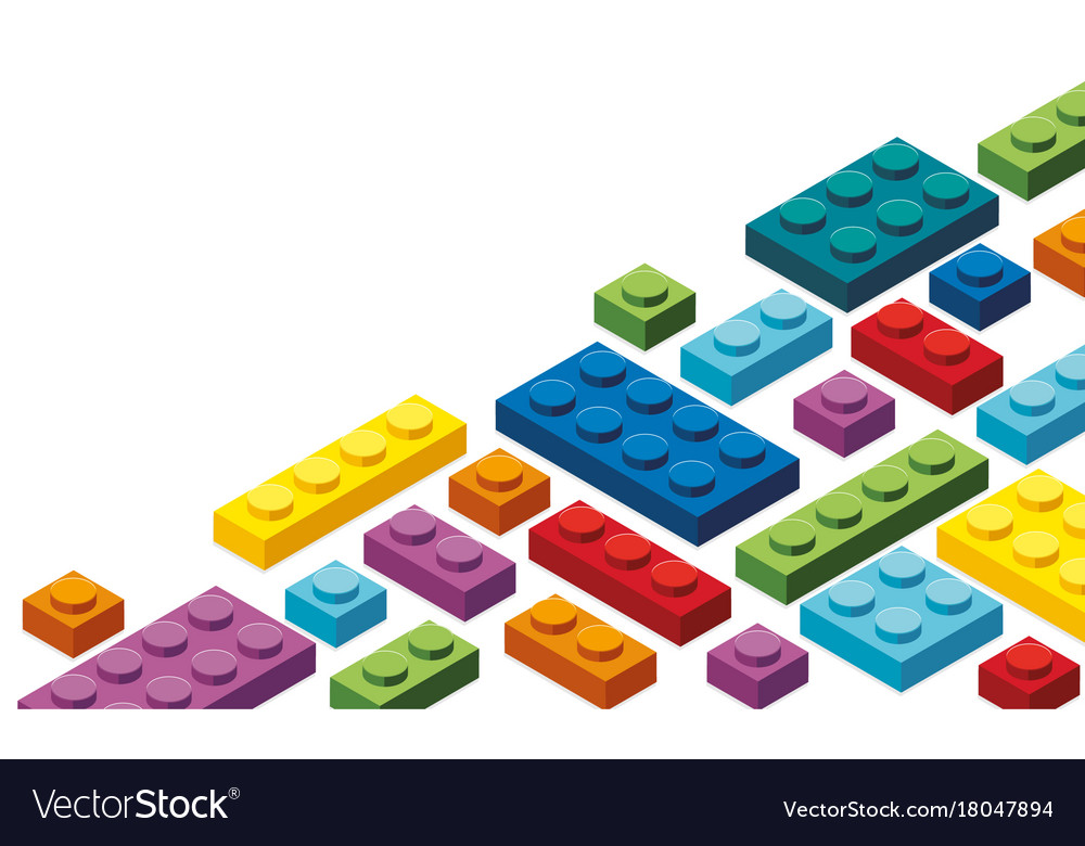 Background design with toy blocks in bottom