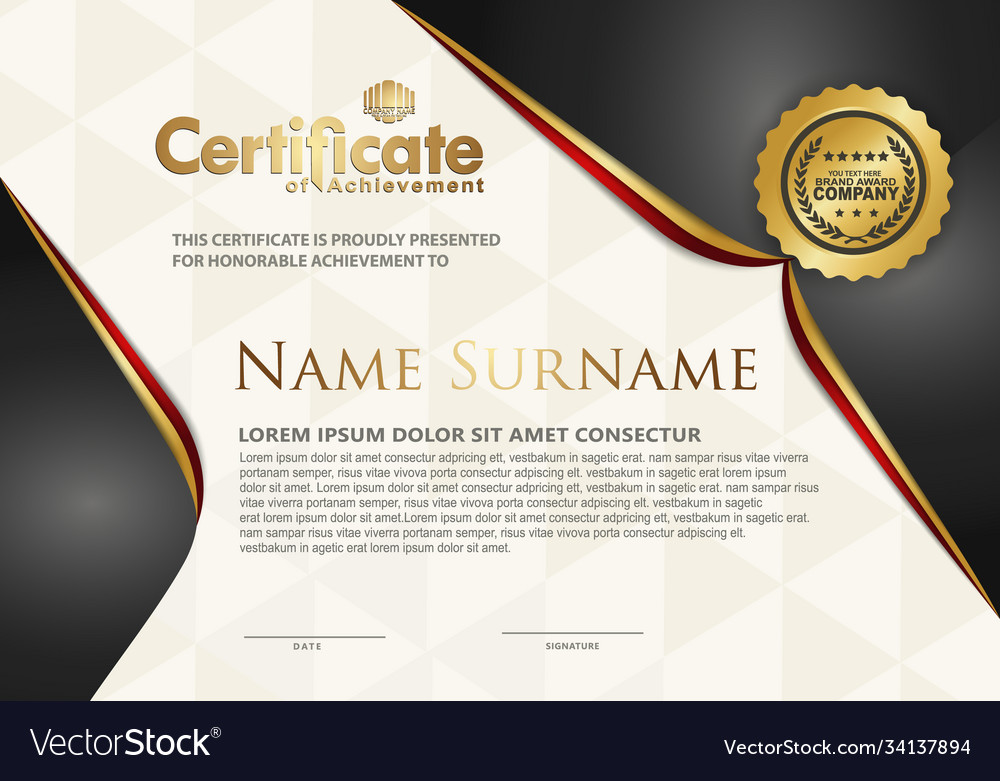 Certificate template with luxury and elegant Vector Image