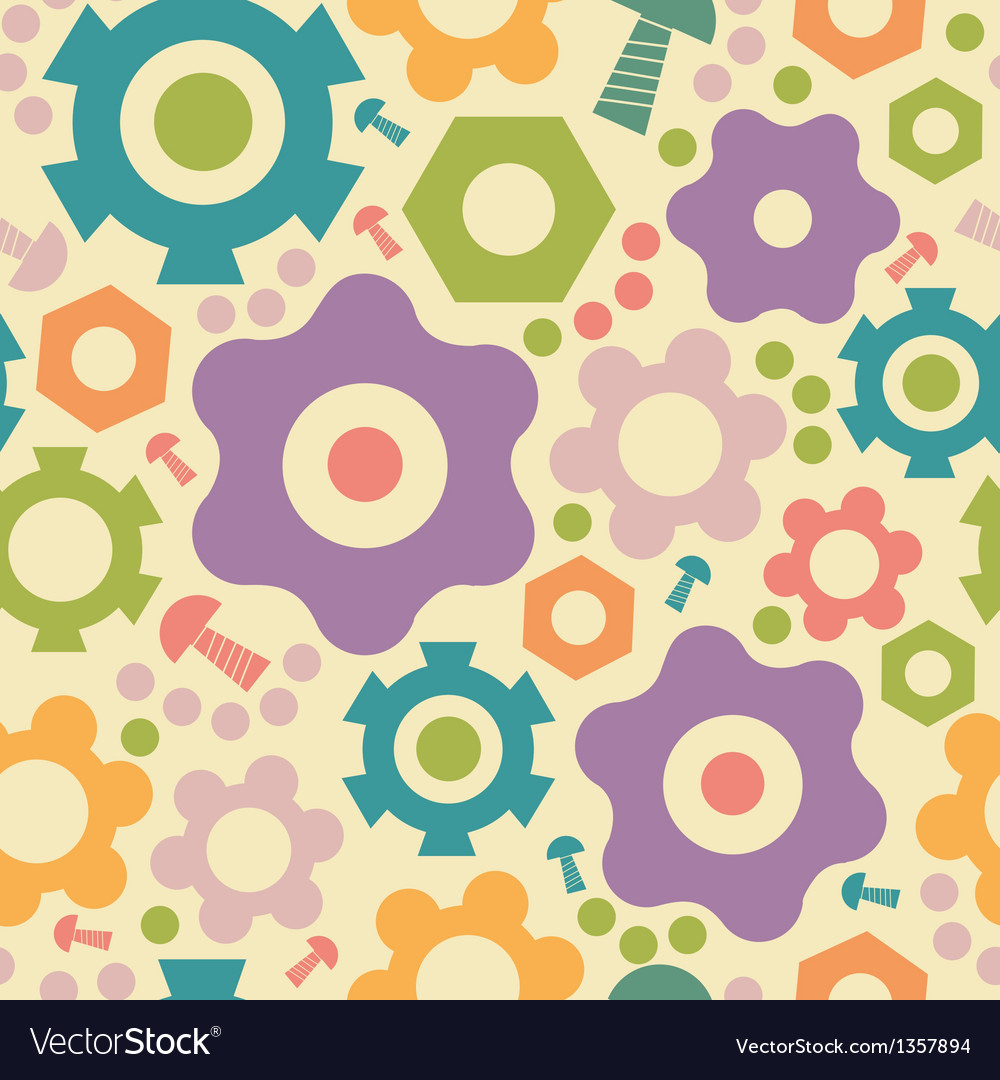 Gogwheals and gears seamless pattern background