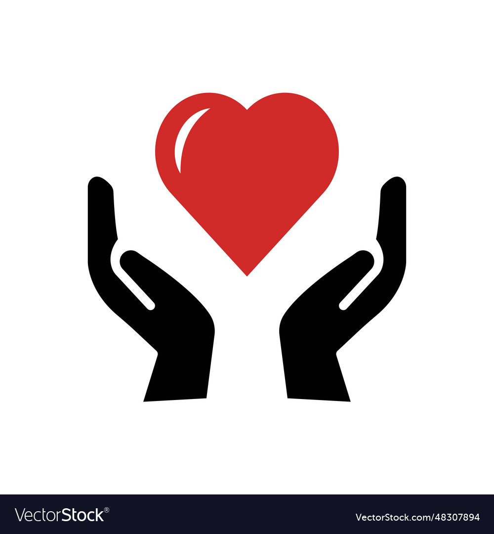 Love in hand icon sign vector image Love in hand icon sign