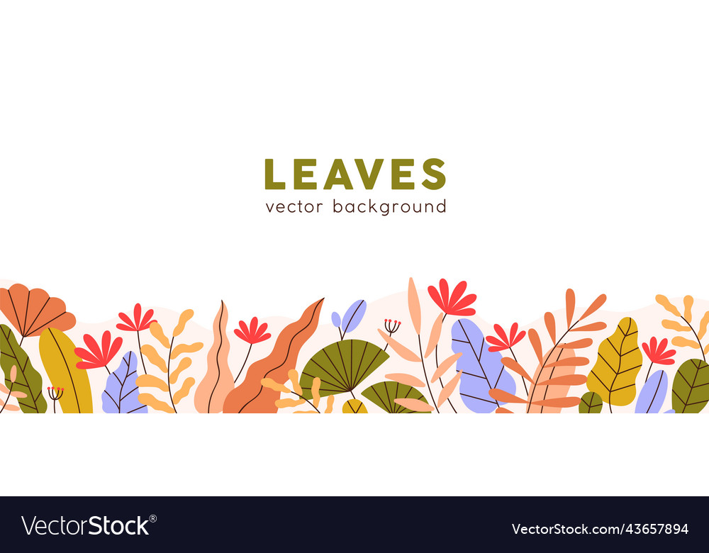Modern botanical background with leaf flower vector image Modern botanical background with leaf flower