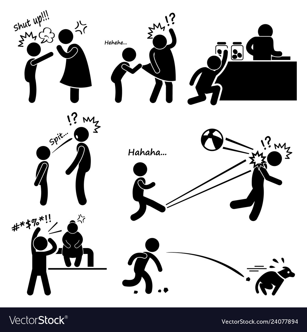 Naughty Bad Rude Rebellious Little Child Kid Boy Vector Image