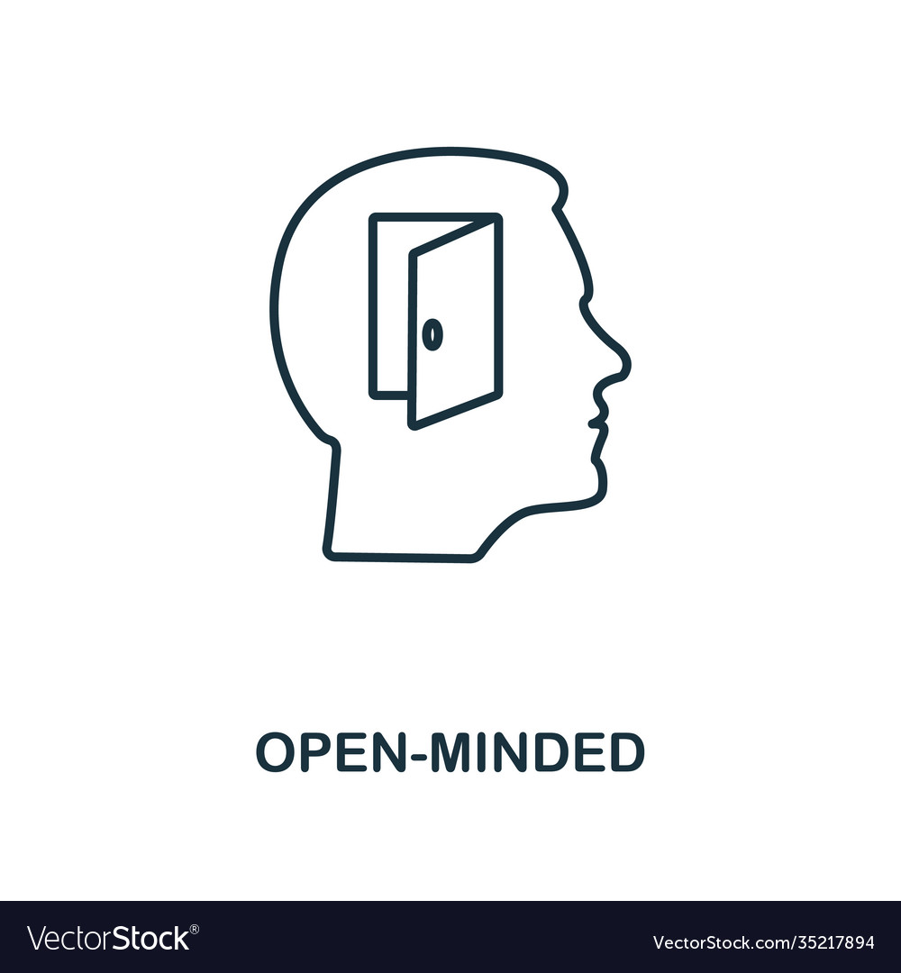 Open-minded icon line style element from