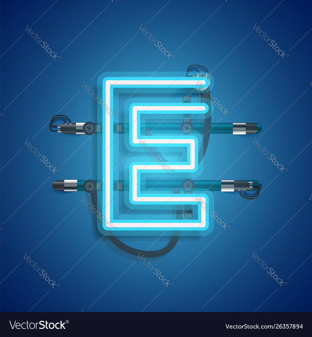 Realistic neon character with wires and console Vector Image Realistic neon character with wires and console