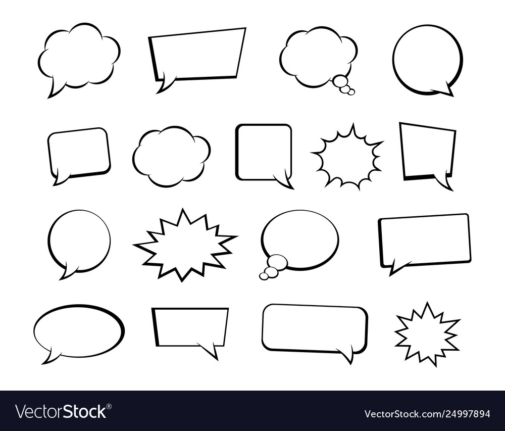 Retro Speech Bubbles Set