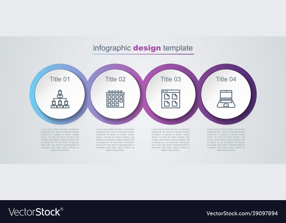 Set line hierarchy organogram chart calendar vector image Set line hierarchy organogram chart calendar