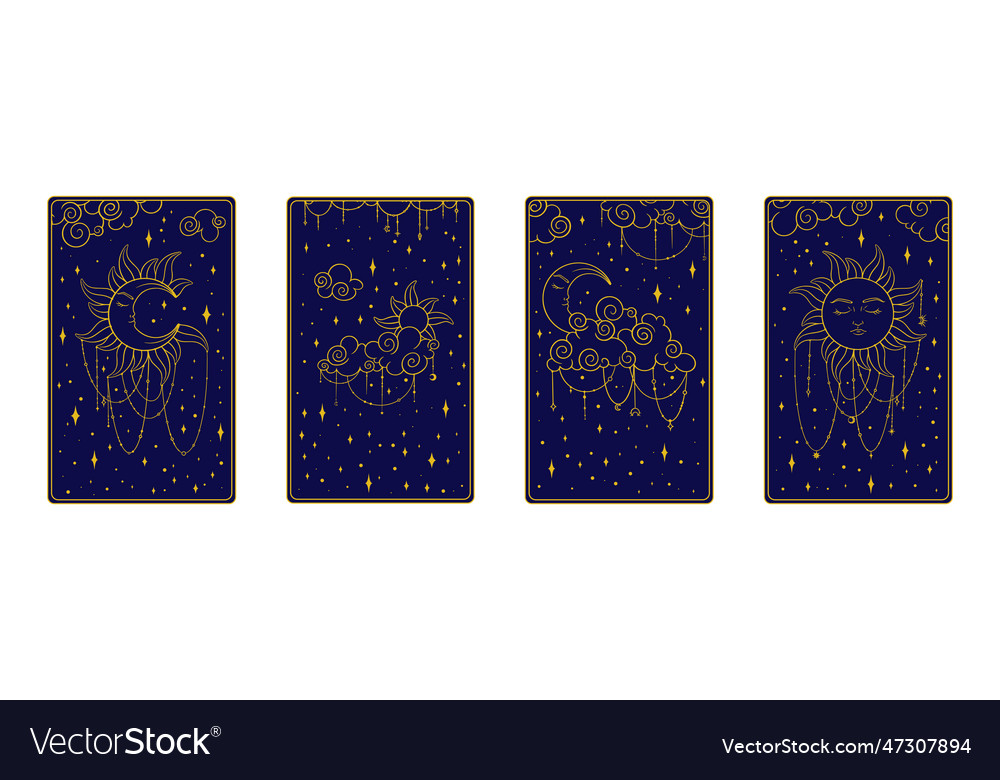 Tarot card backs set dark covers