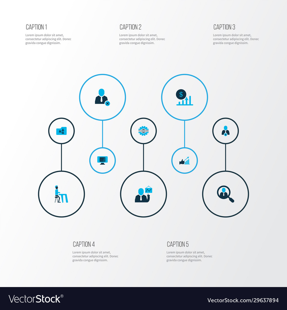 Teamwork icons colored set with coding shared vector image Teamwork icons colored set with coding shared