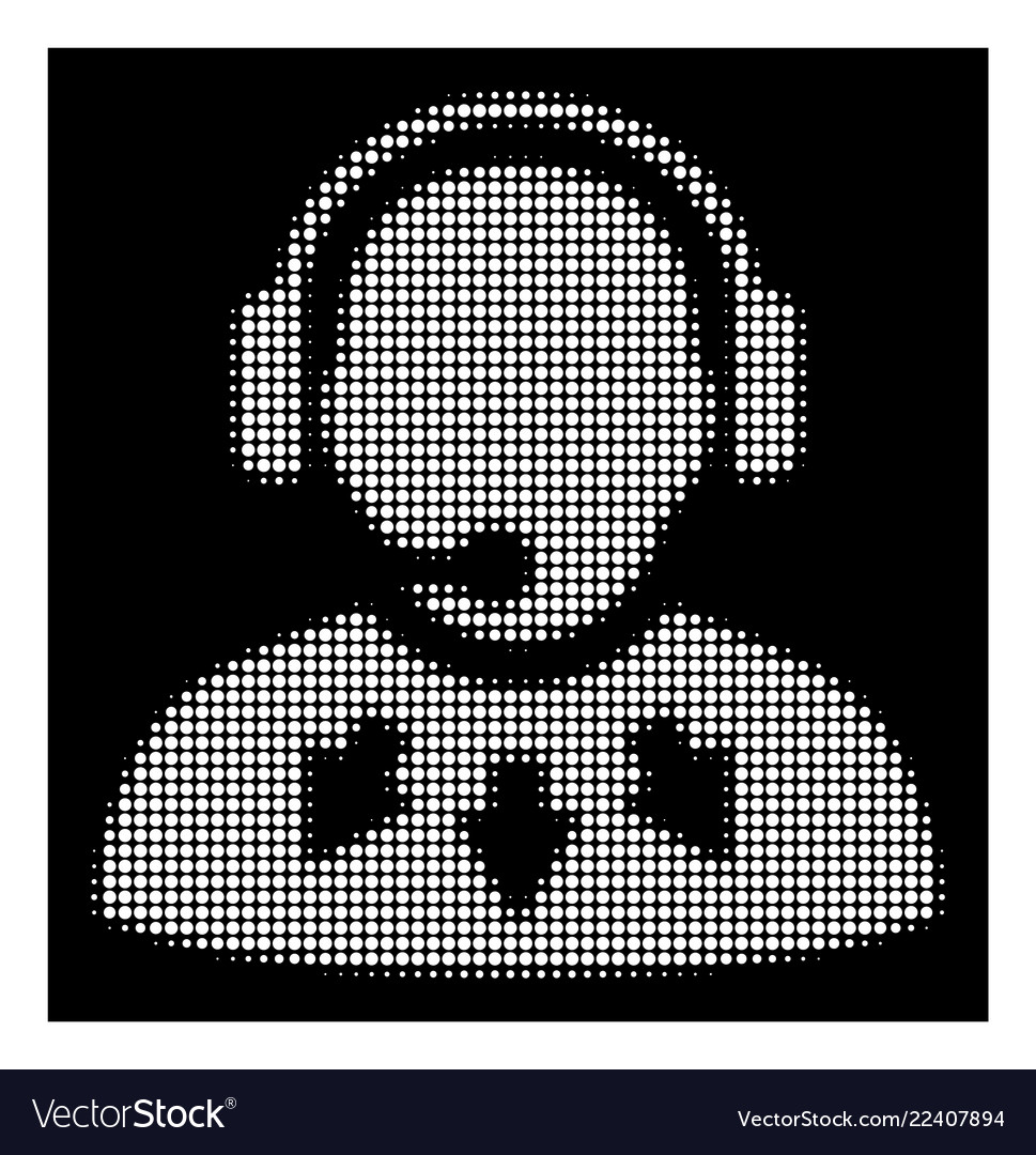 White halftone operator message icon vector image White halftone operator message icon