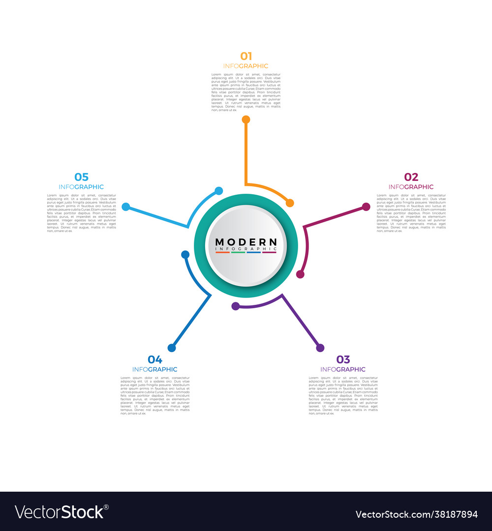 Workflow infographic template with thin style
