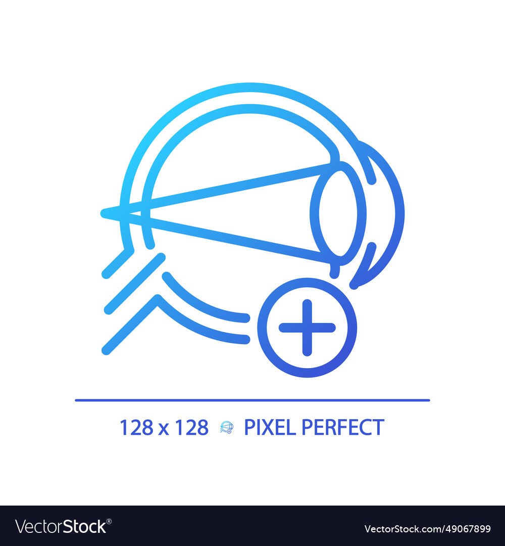 2d simple thin linear gradient hyperopia icon vector image 2d simple thin linear gradient hyperopia icon