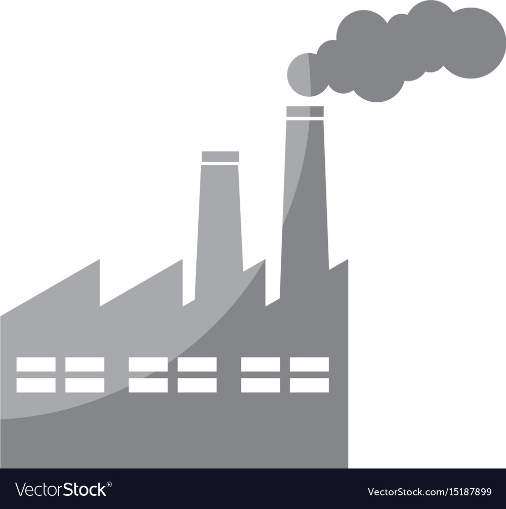 Factory building isolated icon Royalty Free Vector Image