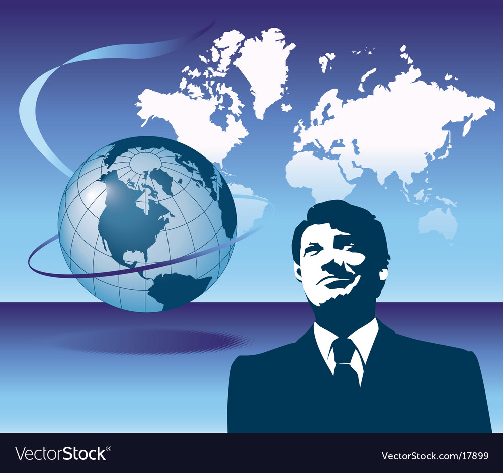 Globe map businessman