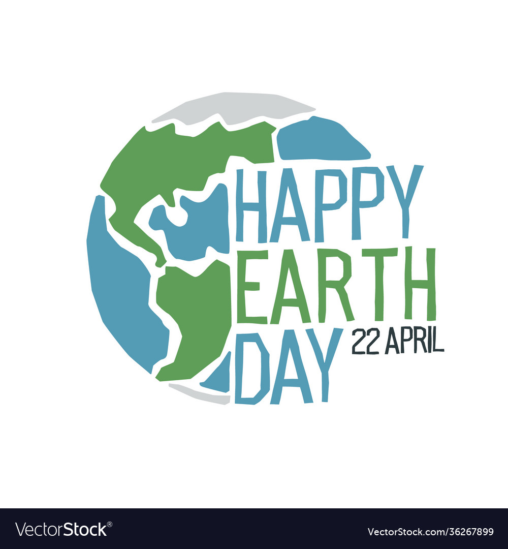 Happy earth day logo design template isolated om Vector Image