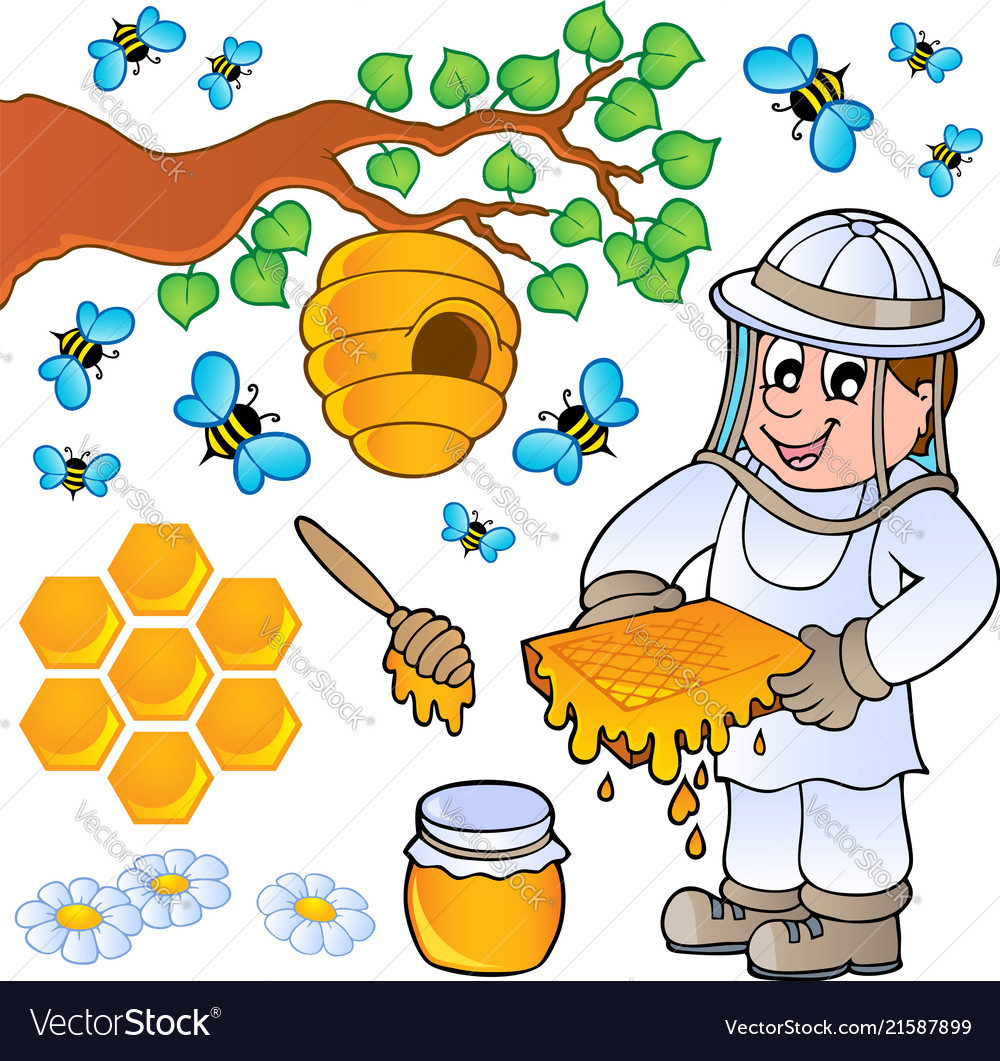 Honey Bee Theme Collection Royalty Free Vector Image