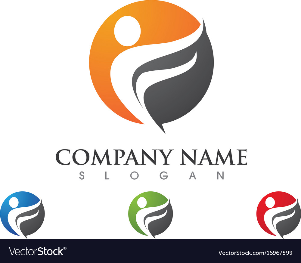 Human character logo sign health care