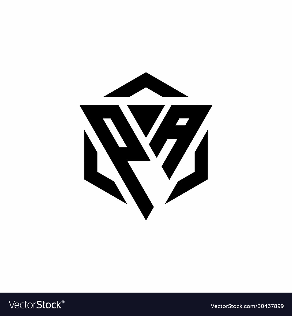 Pa logo monogram with triangle and hexagon modern