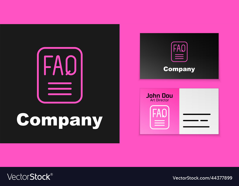 Pink line speech bubble with text faq information vector image Pink line speech bubble with text faq information