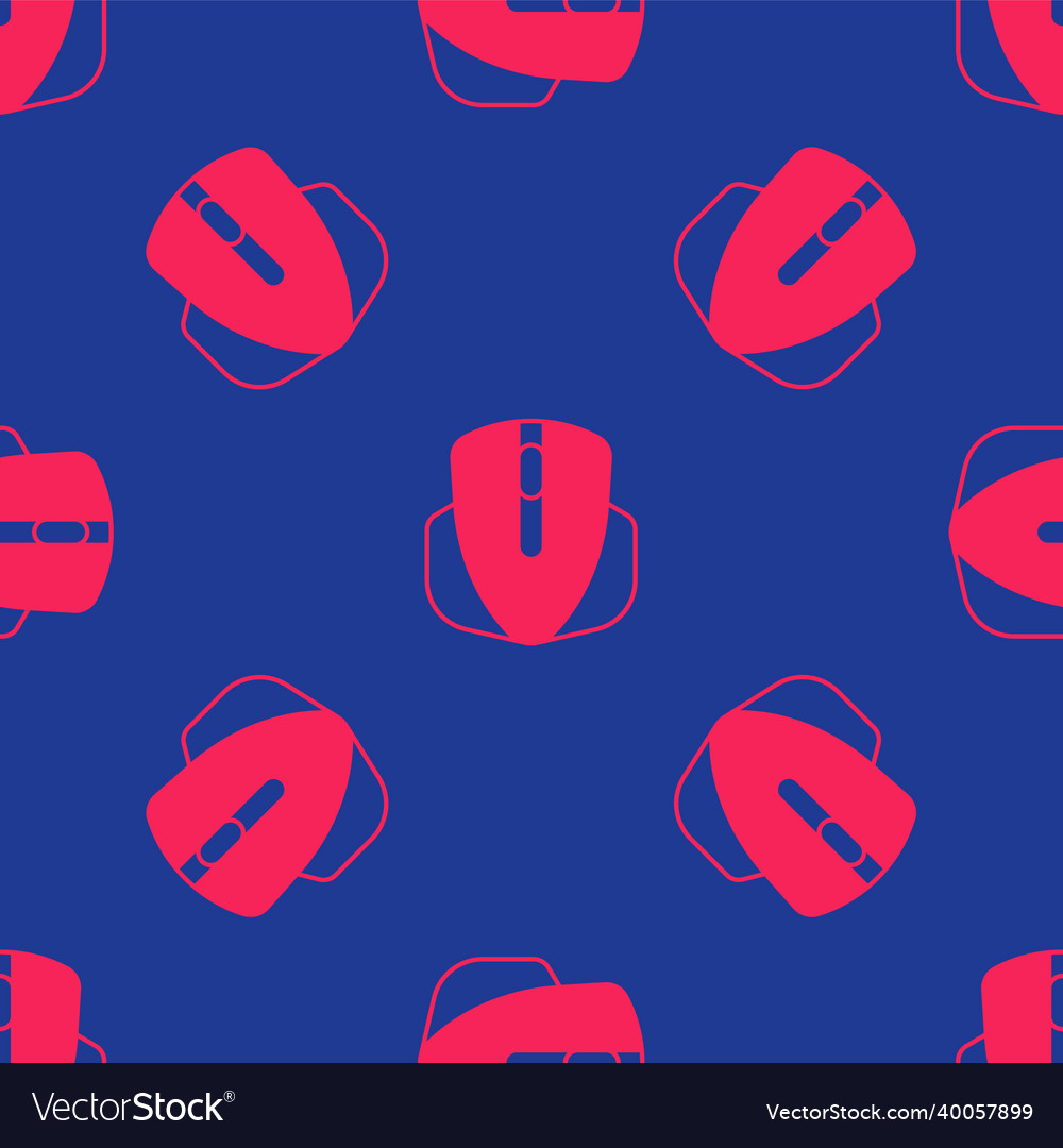 Red computer mouse gaming icon isolated seamless