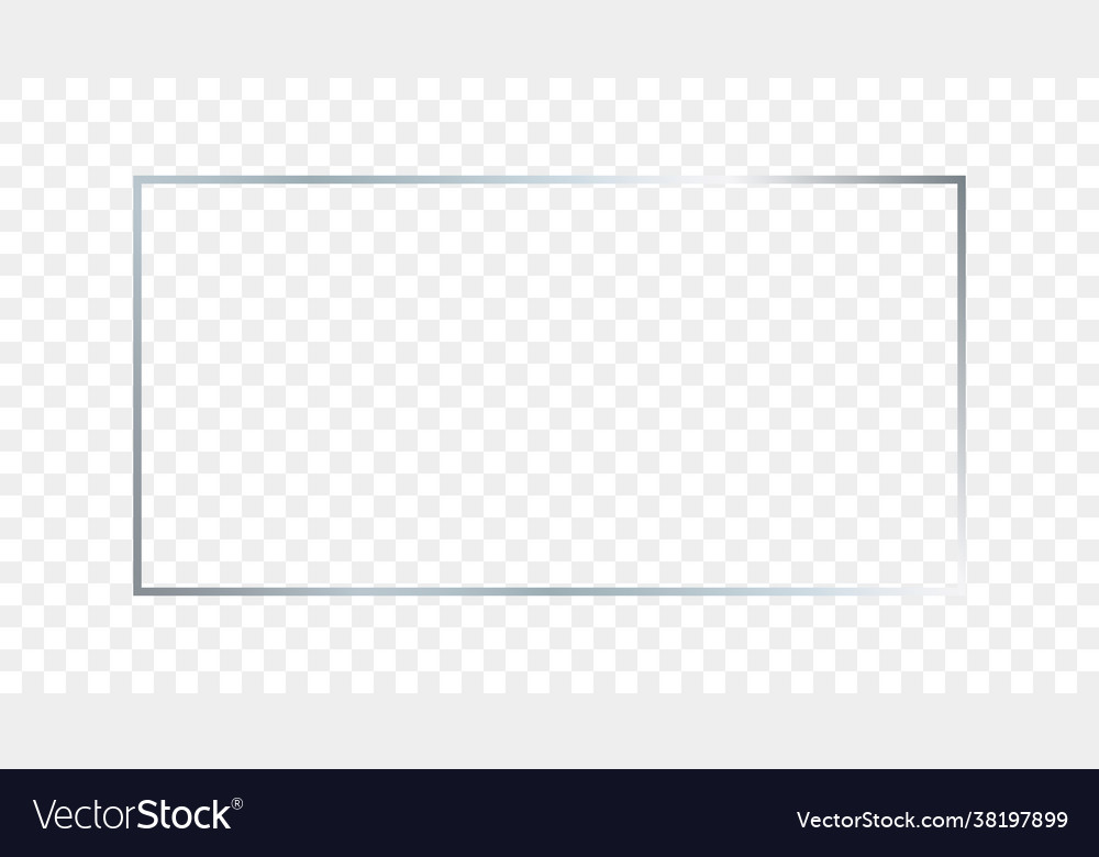 Silver glowing rectangular shape frame vector image Silver glowing rectangular shape frame