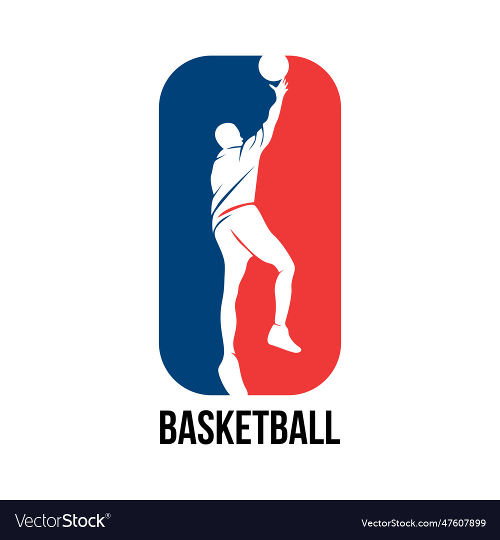 Simple modern basketball player logo template Vector Image